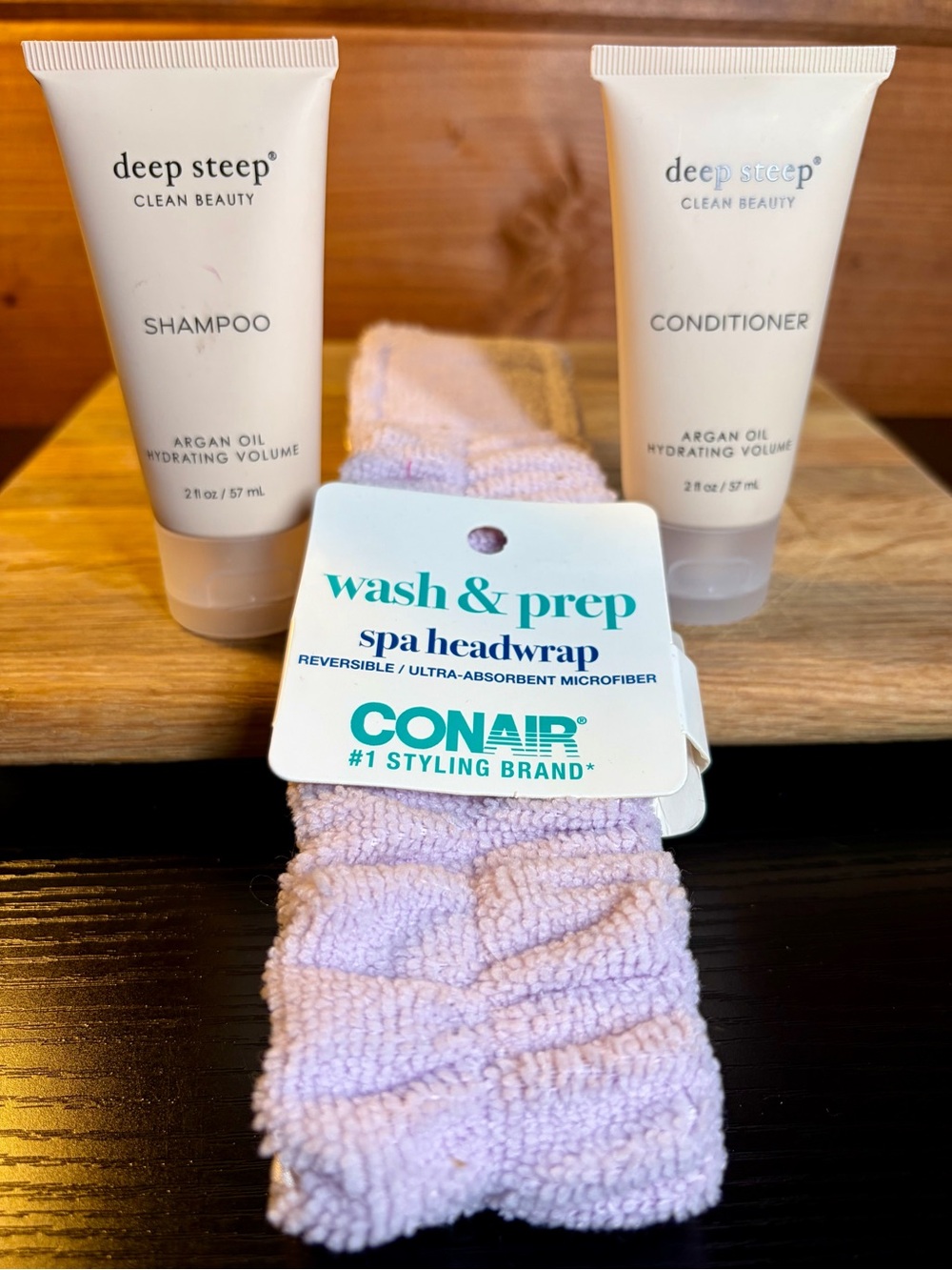 Conair Wash & Prep Spa Headwrap in Lavender - Reversible Microfiber + Deep Steep